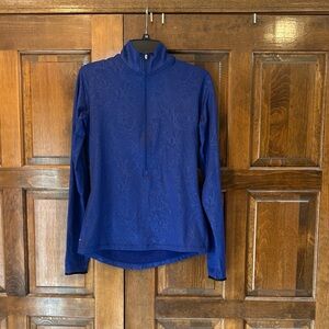 Nike Pro Dri-Fit Quarter Zip Purple Snakeskin Print Long Sleeve Top Size Large